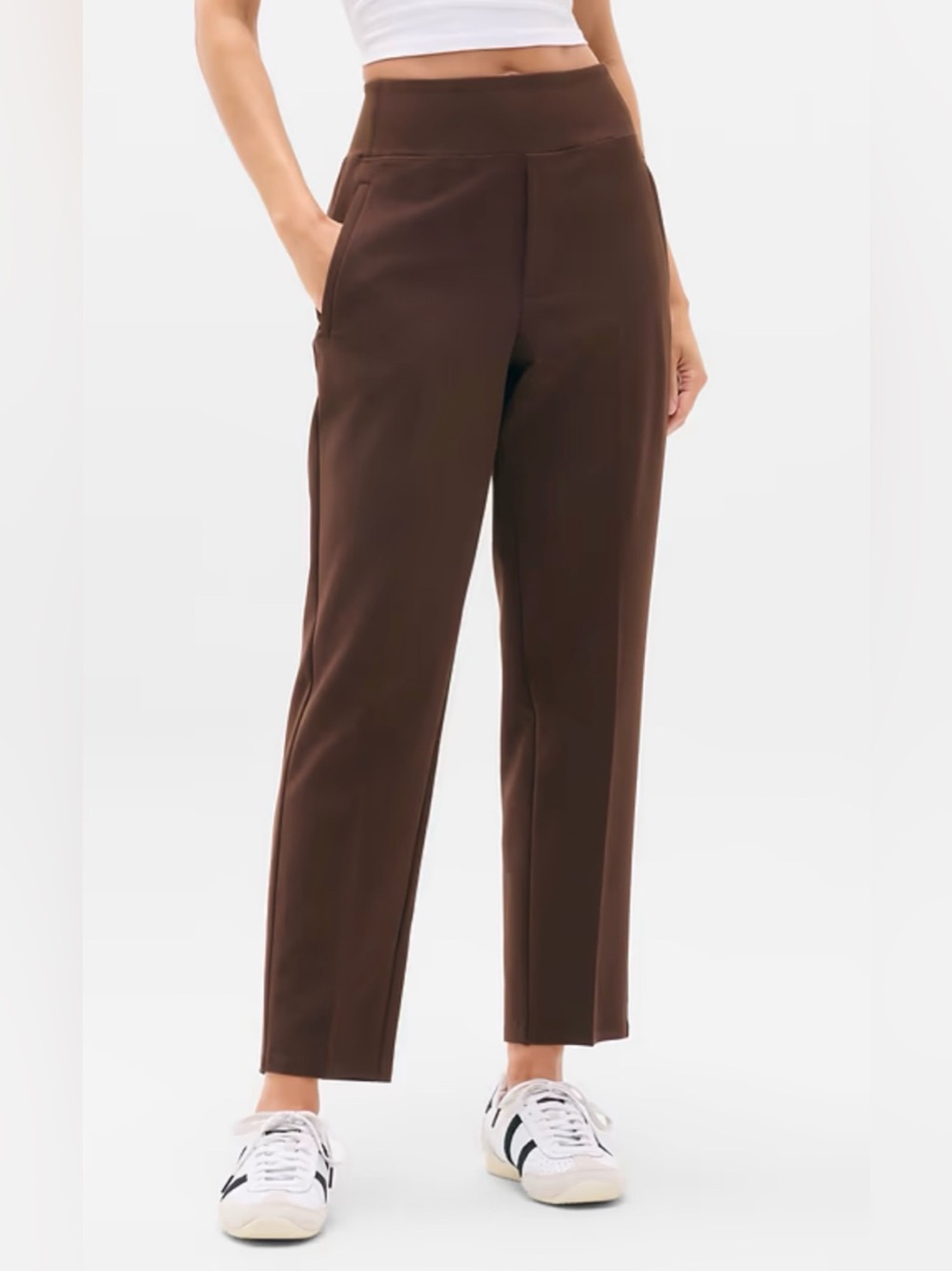 Athleta Endless High Rise Pant Women’s 6 Woodland Brown Straight Leg Travel Work